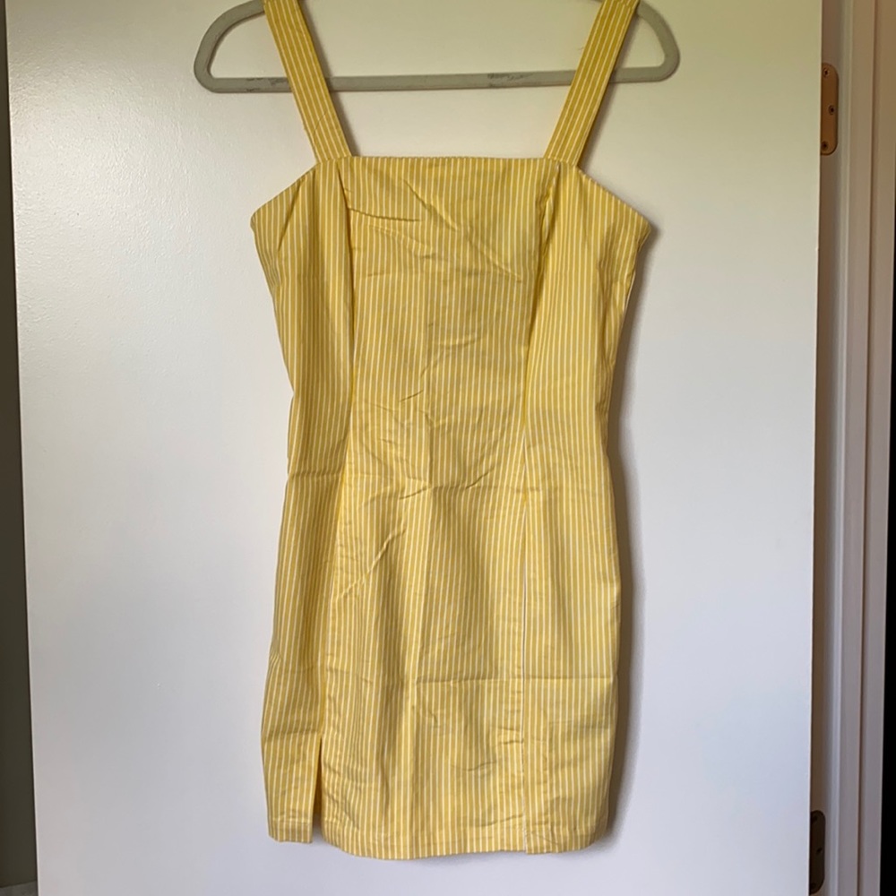 forever 21 yellow striped tank mini dress